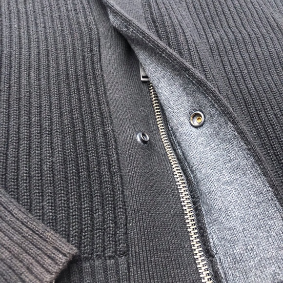 Men's Express Black Knit Cardigan - Picture 4 of 16